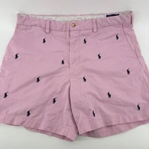 Polo Ralph Lauren Shorts Mens 36 Stretch Classic Fit Cotton Pink Pony Logo 675